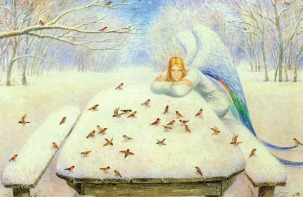 Художник Владимир Румянцев кот и ангел