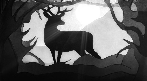 Композиция из геометрических фигур в цвете