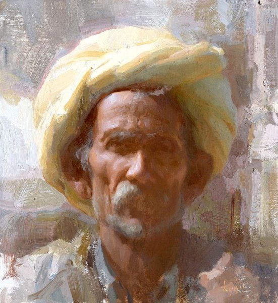 Академический портрет темперой