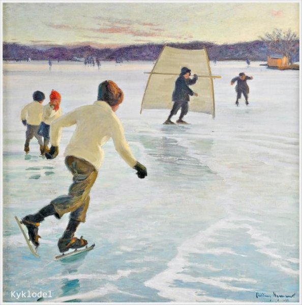 Катание на коньках в живописи