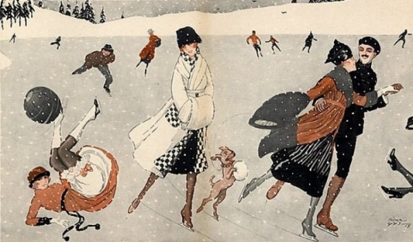 Старинная живопись катание на коньках