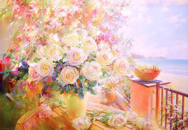 Художник Олег Тимошин цветы