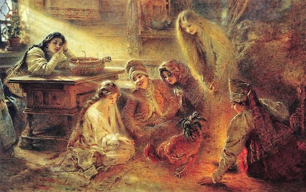 Константин Маковский «святочные гадания» (1890).