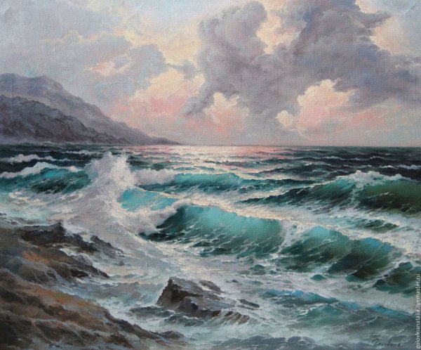 Морские пейзажи гладью