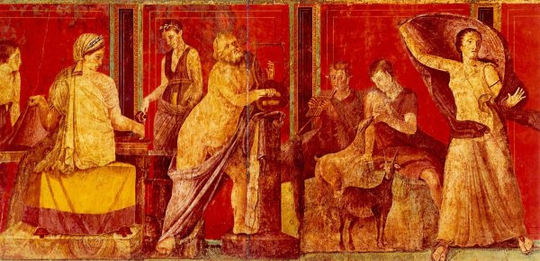 Древнеримский пир фреска