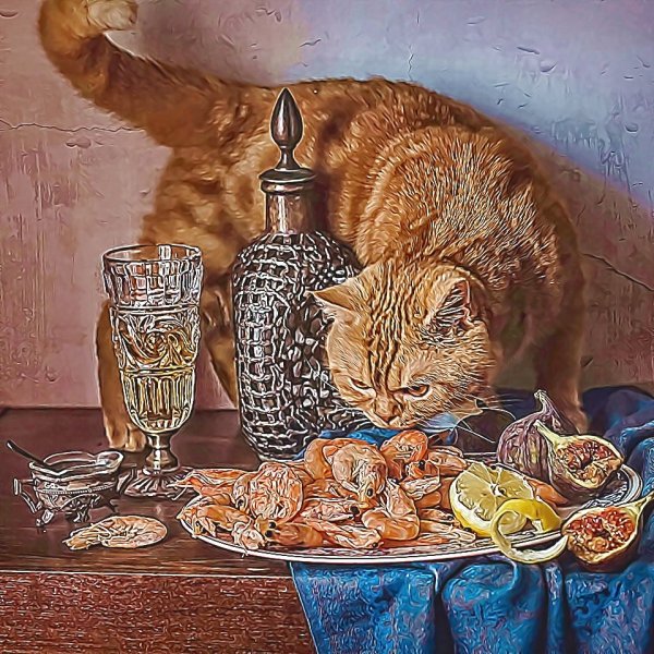 Натюрморт с кошкой