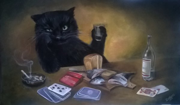 Кот Бегемот с рюмкой