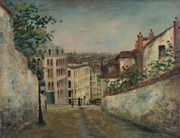 Морис Утрилло улица Мон-сени на Монмартре