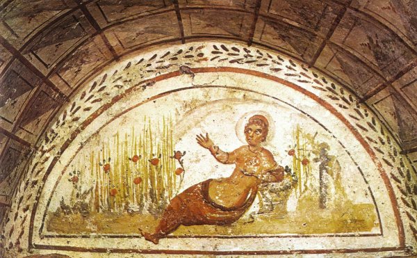 Воскрешение Лазаря фреска катакомбы