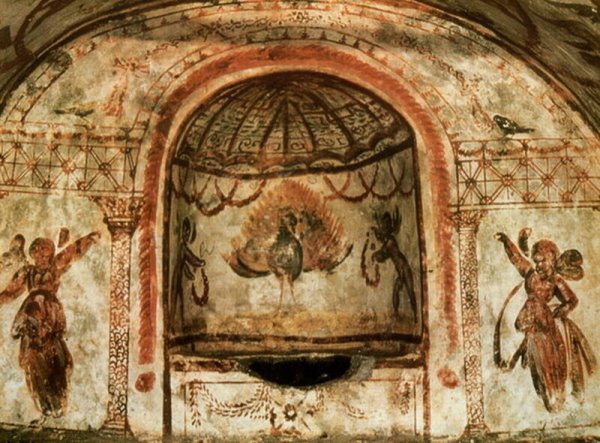 Фреска Оранта катакомбы Присциллы
