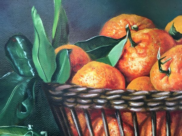 Драпировка для натюрморта с мандаринами