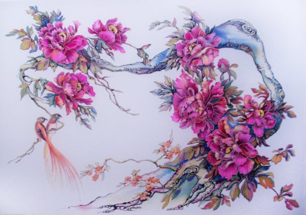 Роспись по шелку Китай