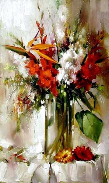 Живопись мастихином цветы Рамиль Гаппасов