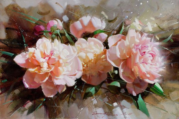 Живопись мастихином цветы Рамиль Гаппасов