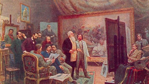 Мастерская Репина в1895г.