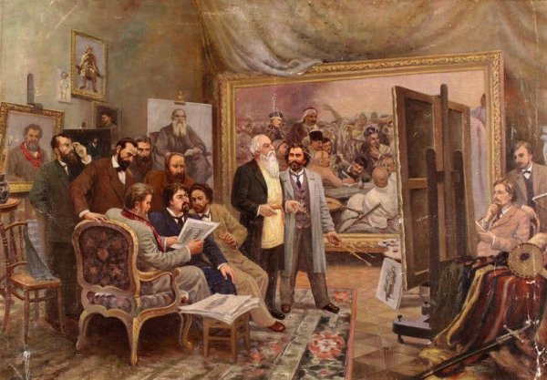 Передвижники в мастерской и.е.Репина