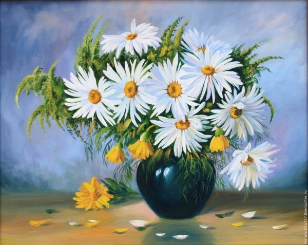 Картина букет ромашек