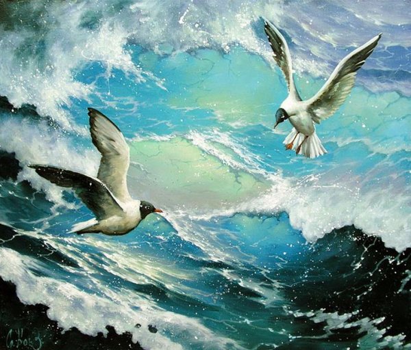 Чайки на картинах художников
