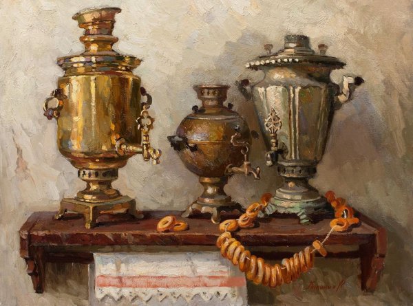 Чаепитие с самоваром 19 век