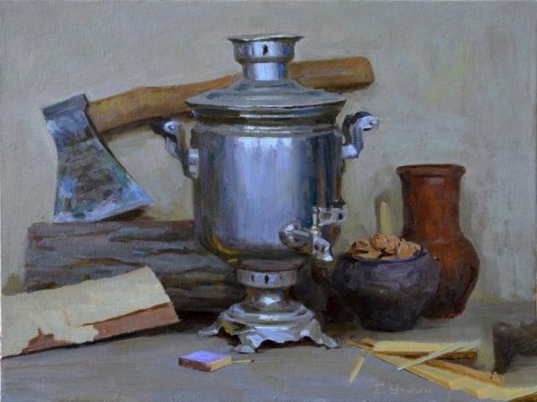 Евгений Уткин натюрморт с самоваром