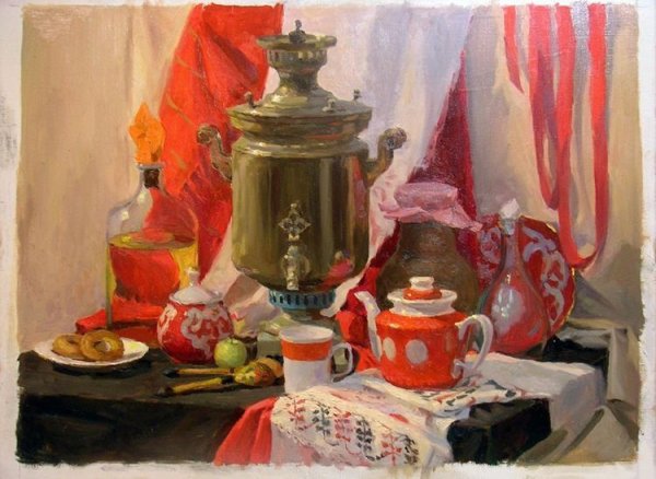 Сергей Андрияка натюрморт с самоваром