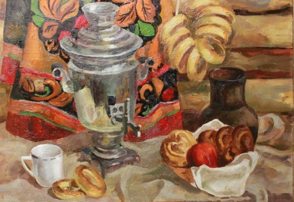«Натюрморт с самоваром» художник Илья Машков