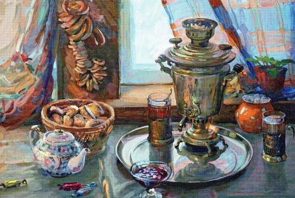 Грабарь Игорь Эммануилович за самоваром