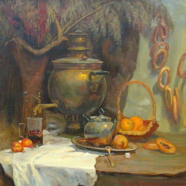 Эдуард Панов художник натюрморты с самоваром