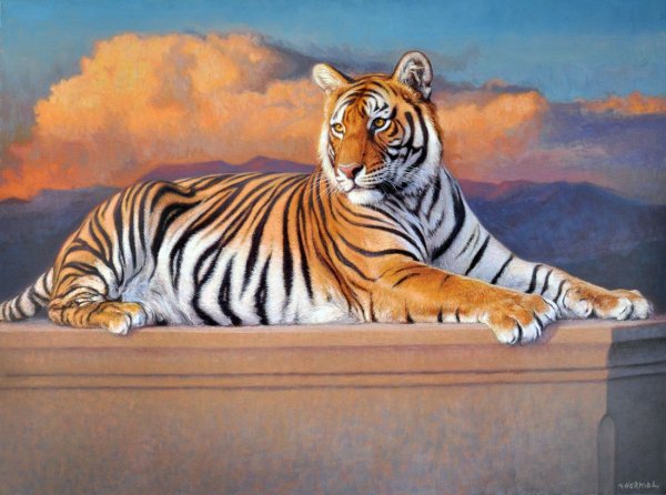 Тигр живопись