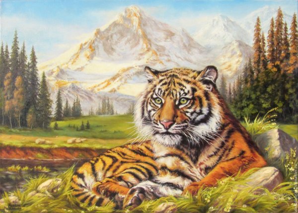 Пейзаж с тигром