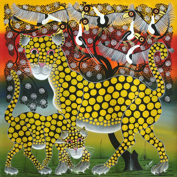 Африканский художник Тинга Тинга