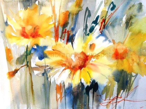 Фабио Сембранелли акварель маки