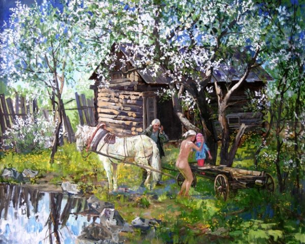 Богданов-Бельский Николай Петрович. "Пасхальный стол"