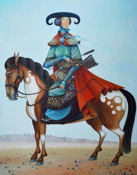 Монгольская живопись Самбуу