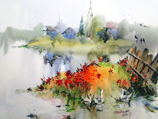 Ион Карчелан акварель