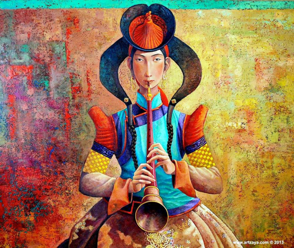Монгольская живопись Чингисхан