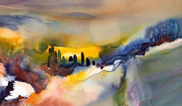 Живопись гуашью по сырому