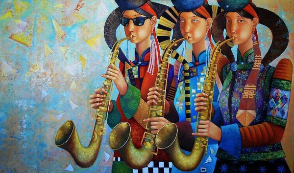 Монгольская живопись Самбуу