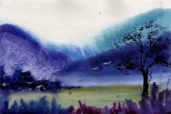 Акварель по мокрому