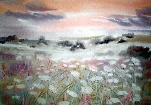 Акварель по сырому