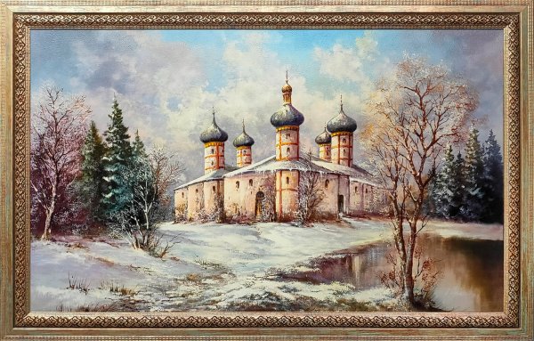 Зимний пейзаж с архитектурой