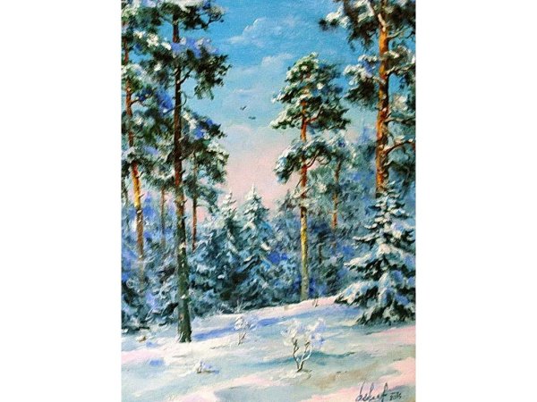 Картины зимние сосны