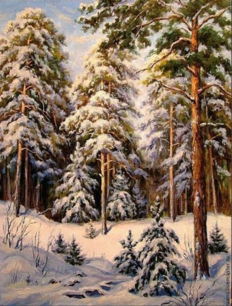 Шишкин зимний пейзаж картина