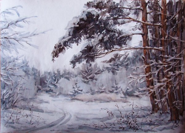 Живопись зима Овчинников Юрий