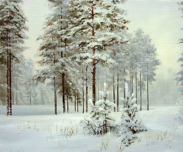 Художник Олег Кангин зима