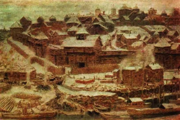 Деревянный Кремль Москва Юрия Долгорукого