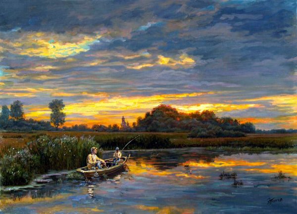 Художник Александр Чурзин Лесное озеро