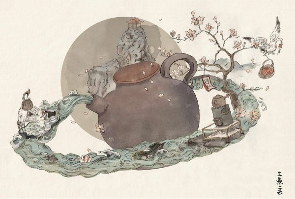 Китайская живопись чаепитие