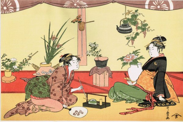 Китайская гравюра чайная церемония