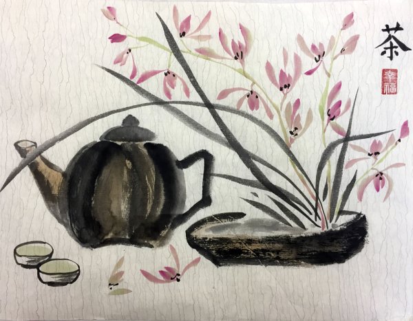 Китайская живопись Гоа архидея